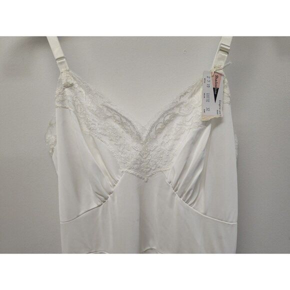 SHADOWLINE Ivory Nylon and Lace Vintage Full Slip New With Tags - Picture 3 of 4